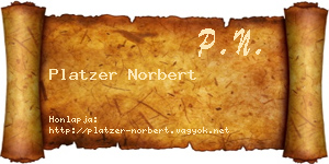 Platzer Norbert névjegykártya